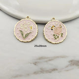 10pcs Enamel Bee Butterfly Flower Charms for DIY Jewelry Making