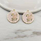 10pcs Enamel Bee Butterfly Flower Charms for DIY Jewelry Making