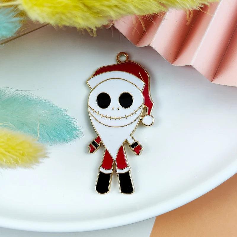 10pcs Grimace Santa Claus Charms Metal Pendant Earring DIY Jewelry Accessories