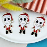 10pcs Grimace Santa Claus Charms Metal Pendant Earring DIY Jewelry Accessories