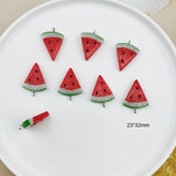 10pcs Fruit Watermelon Resin Charms 23*32mm for Earring Necklace Pendant