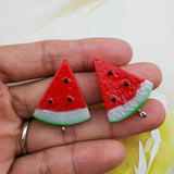 10pcs Fruit Watermelon Resin Charms 23*32mm for Earring Necklace Pendant