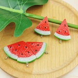 10pcs Fruit Watermelon Resin Charms 23*32mm for Earring Necklace Pendant