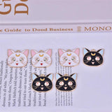 10pcs 20mm Moon Cats Charms Pendant for DIY Earring Keychain Jewelry Making
