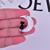 10pcs Moon Cats Arcylic Charms for DIY Jewelry Making