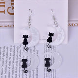 10pcs Moon Cats Arcylic Charms for DIY Jewelry Making