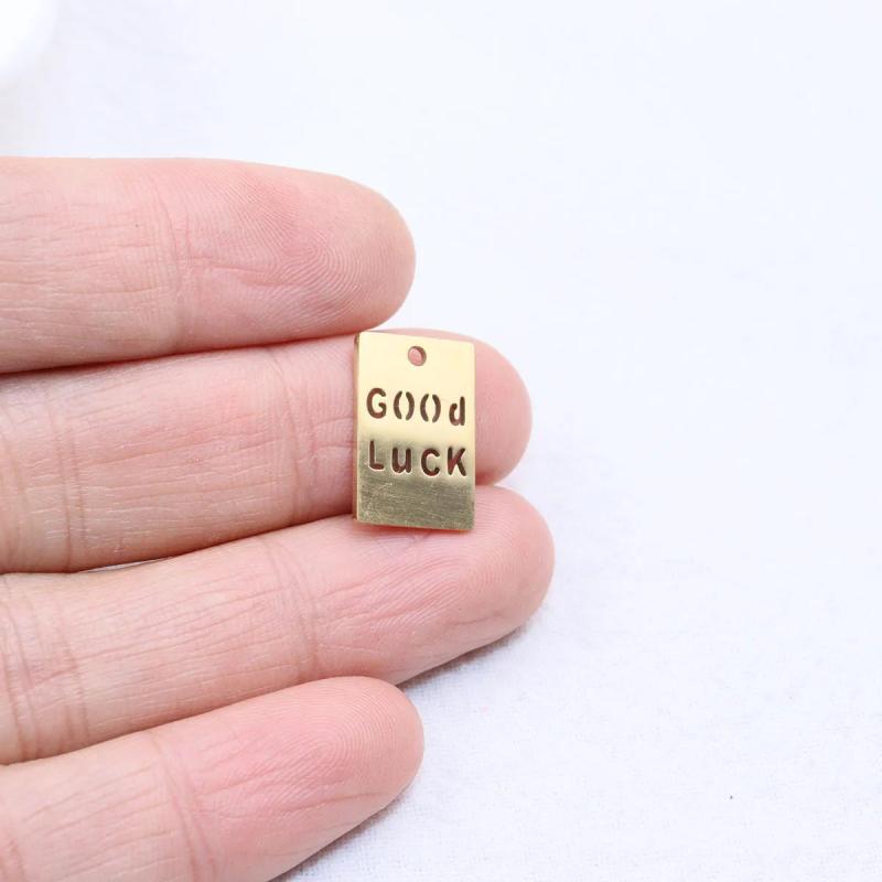 10pcs Stainless Steel High Mirro Polish Letter Charm Pendant DIY Necklace