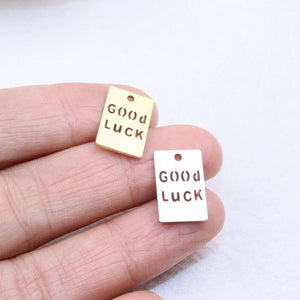 10pcs Stainless Steel High Mirro Polish Letter Charm Pendant DIY Necklace