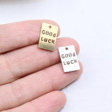 10pcs Stainless Steel High Mirro Polish Letter Charm Pendant DIY Necklace