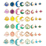 48pcs Star Moon Universe Enamel Metal Charms for DIY Jewelry
