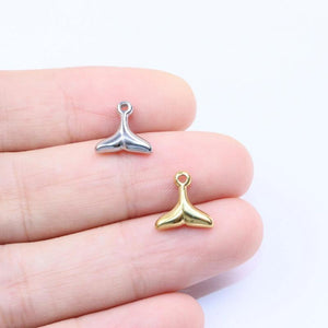 5pcs 10mm Stainless Steel Mermaid Tail Charms Pendant DIY Jewelry Making