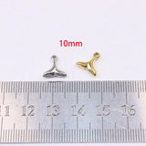 5pcs 10mm Stainless Steel Mermaid Tail Charms Pendant DIY Jewelry Making