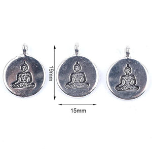 30 Antique Silver Plated Buddha Charms Pendants for Jewelry Making