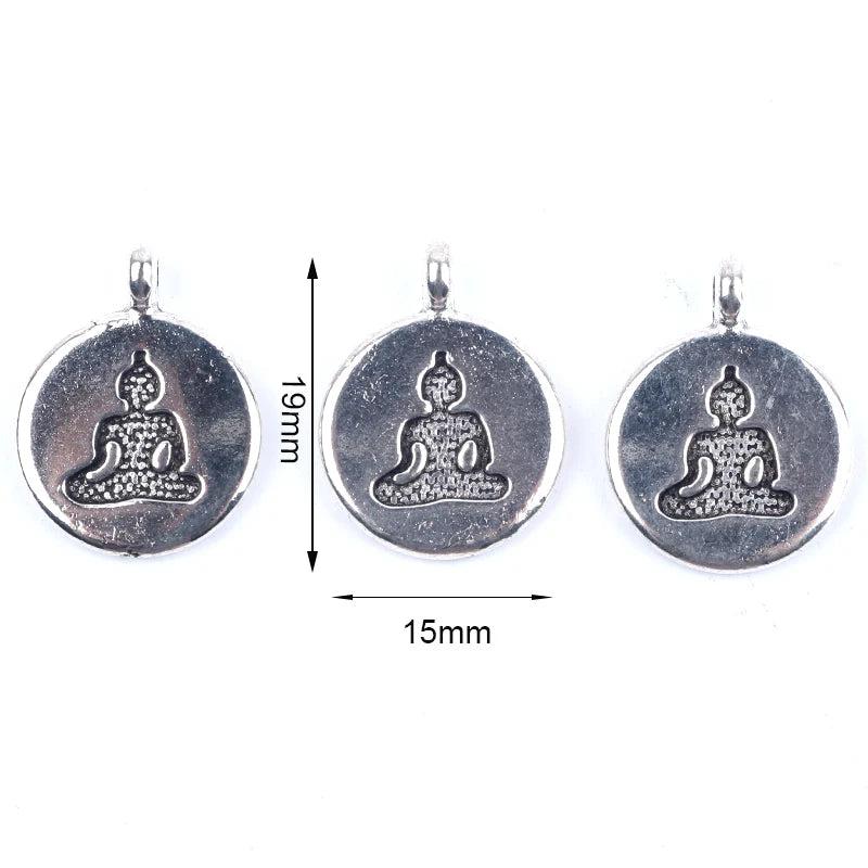 30 Antique Silver Plated Buddha Charms Pendants for Jewelry Making