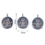 30 Antique Silver Plated Buddha Charms Pendants for Jewelry Making