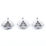 30 Antique Silver Plated Buddha Charms Pendants for Jewelry Making