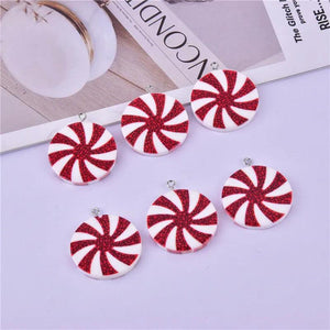 10pcs Double Face Lollipop Christmas Resin Charms DIY Earring Jewelry Making