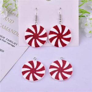 10pcs Double Face Lollipop Christmas Resin Charms DIY Earring Jewelry Making