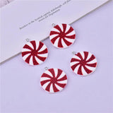 10pcs Double Face Lollipop Christmas Resin Charms DIY Earring Jewelry Making
