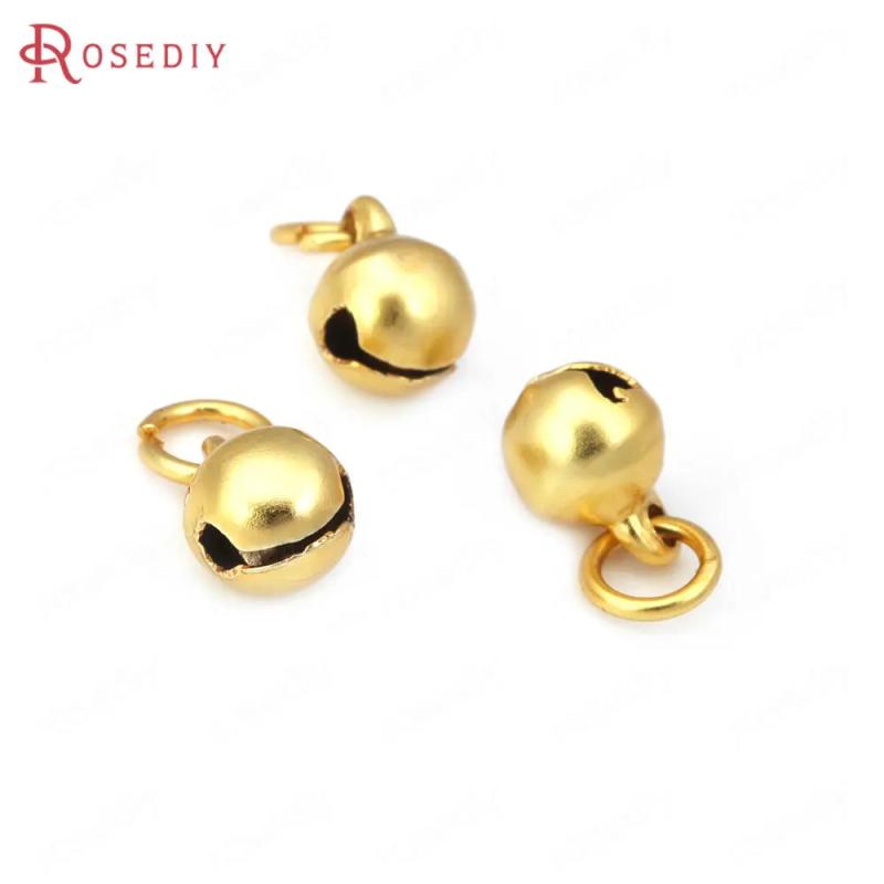 Matte Brass Bell Beads Bracelet Charms End Charms DIY Jewelry Making Supplies