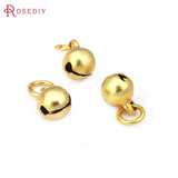 Matte Brass Bell Beads Bracelet Charms End Charms DIY Jewelry Making Supplies