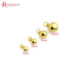 Matte Brass Bell Beads Bracelet Charms End Charms DIY Jewelry Making Supplies