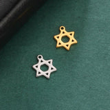 20pcs Star of David Charm Stainless Steel Charms for DIY Bracelets