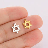 20pcs Star of David Charm Stainless Steel Charms for DIY Bracelets