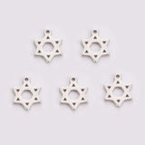 20pcs Star of David Charm Stainless Steel Charms for DIY Bracelets