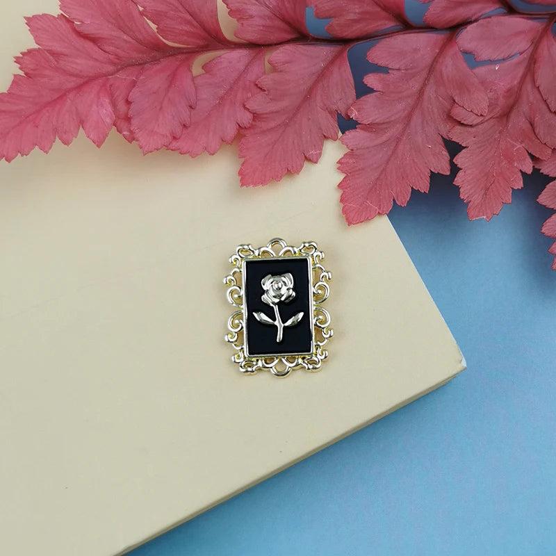 10pcs Enamel Rose Flowers Charm for Jewelry Making