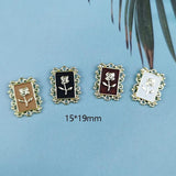 10pcs Enamel Rose Flowers Charm for Jewelry Making
