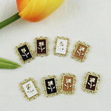 10pcs Enamel Rose Flowers Charm for Jewelry Making