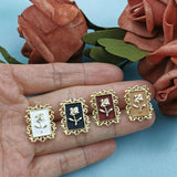 10pcs Enamel Rose Flowers Charm for Jewelry Making