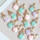 10pcs/lot Rhinestone Bow Skirt Enamel Charms Jewelry DIY Craft