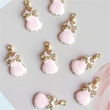 10pcs/lot Rhinestone Bow Skirt Enamel Charms Jewelry DIY Craft