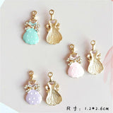 10pcs/lot Rhinestone Bow Skirt Enamel Charms Jewelry DIY Craft