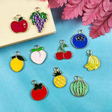 20pcs Fruit Enamel Charms for Earrings Pendants Necklace DIY Bracelet Jewelry