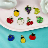 20pcs Fruit Enamel Charms for Earrings Pendants Necklace DIY Bracelet Jewelry