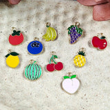 20pcs Fruit Enamel Charms for Earrings Pendants Necklace DIY Bracelet Jewelry