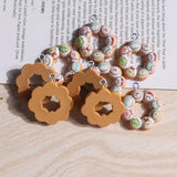 10Pcs Cartoon Donut Resin Charms for DIY Jewelry Making