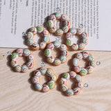 10Pcs Cartoon Donut Resin Charms for DIY Jewelry Making