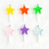 16pcs Glitter Resin Lollipop Charms for Jewelry Making DIY Keychain