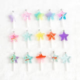 16pcs Glitter Resin Lollipop Charms for Jewelry Making DIY Keychain