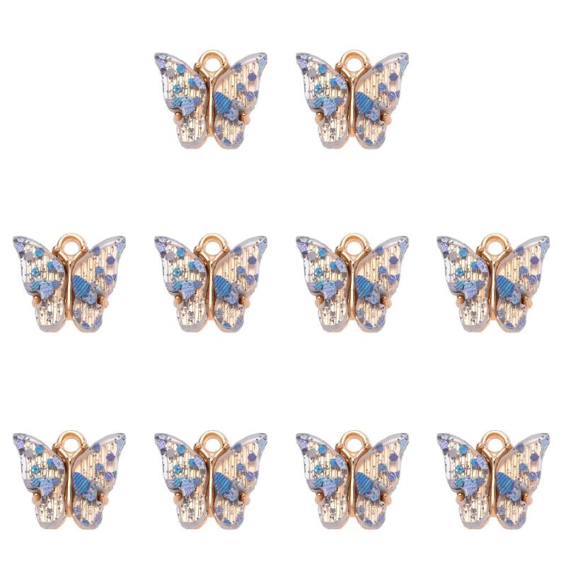 Colorful Acrylic Butterfly Necklace Pendant for Jewelry Making