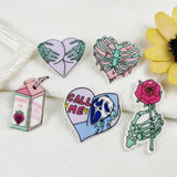 10Pcs Pastel Goth Charms Skull Rose Buttock Acrylic Jewlery Findings