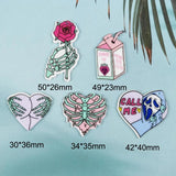 10Pcs Pastel Goth Charms Skull Rose Buttock Acrylic Jewlery Findings