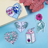 10Pcs Pastel Goth Charms Skull Rose Buttock Acrylic Jewlery Findings