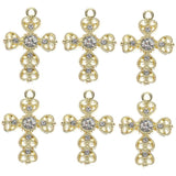 10pcs Sparkling Rhinestone Cross Charms for DIY Jewelry Making