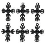 10pcs Sparkling Rhinestone Cross Charms for DIY Jewelry Making