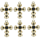 10pcs Sparkling Rhinestone Cross Charms for DIY Jewelry Making